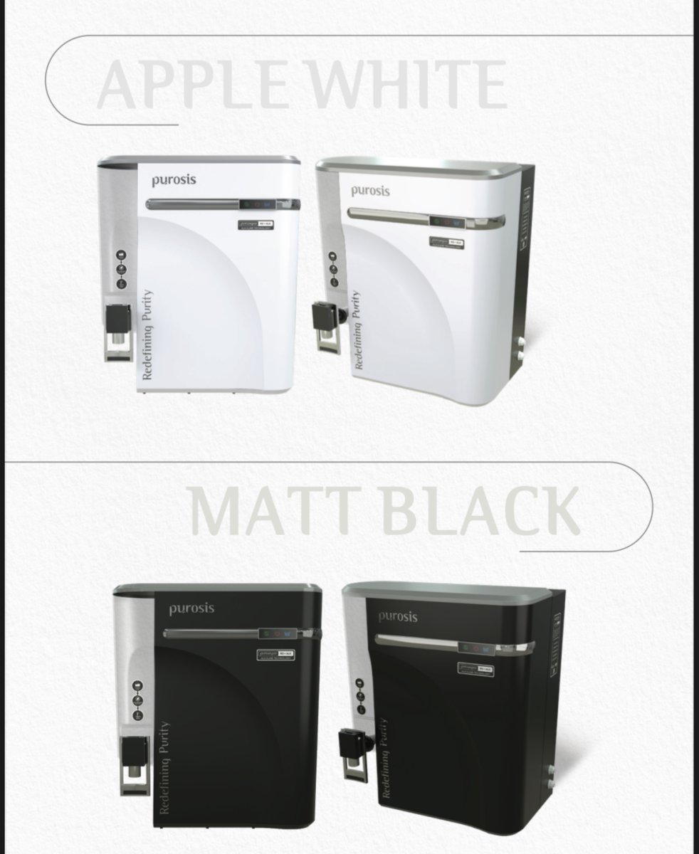 💧 PUROSIS Premium Silver / Spiritual Gold – Water Purifier 🧩 Technical Highlights:  Technology:  RO + UV + UF + TDS + Alkaline + Copper Ionization System  Advanced 7-stage purification system  Retains essential minerals  Filter Stages: 1️⃣ Sediment Filter