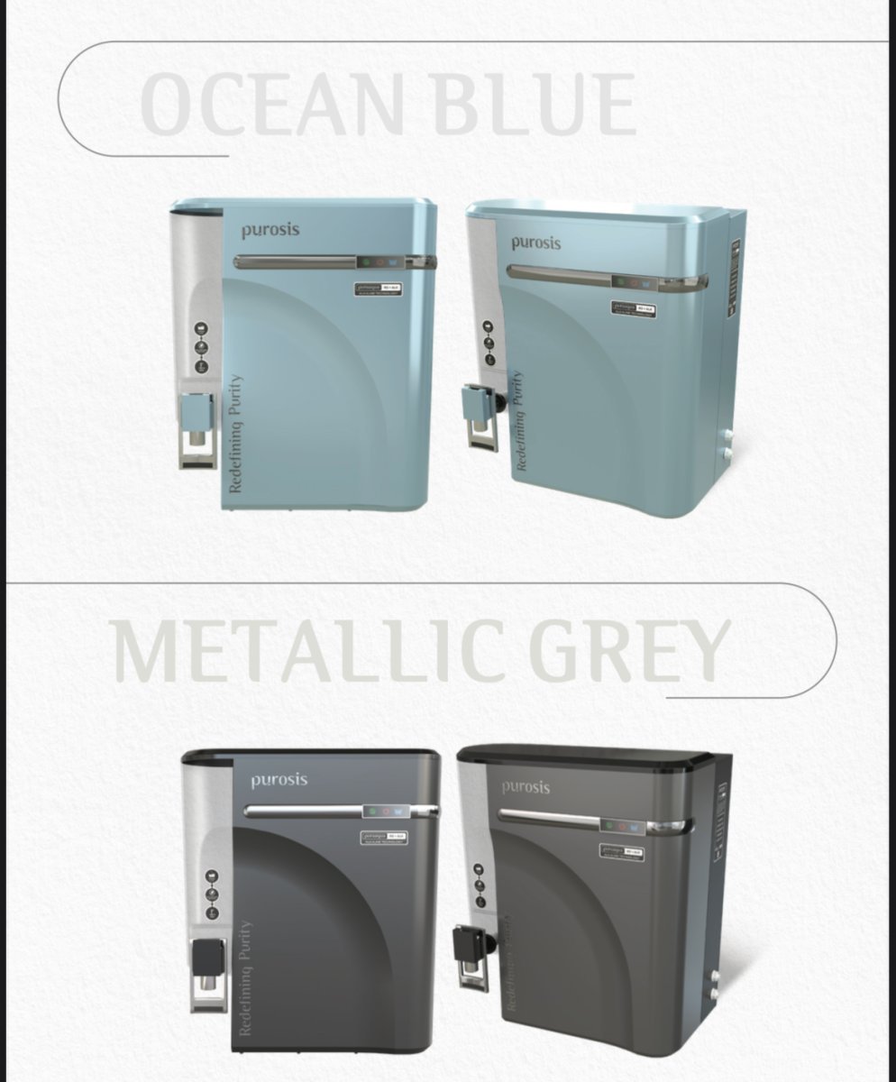 💧 PUROSIS Premium Silver / Spiritual Gold – Water Purifier 🧩 Technical Highlights:  Technology:  RO + UV + UF + TDS + Alkaline + Copper Ionization System  Advanced 7-stage purification system  Retains essential minerals  Filter Stages: 1️⃣ Sediment Filter