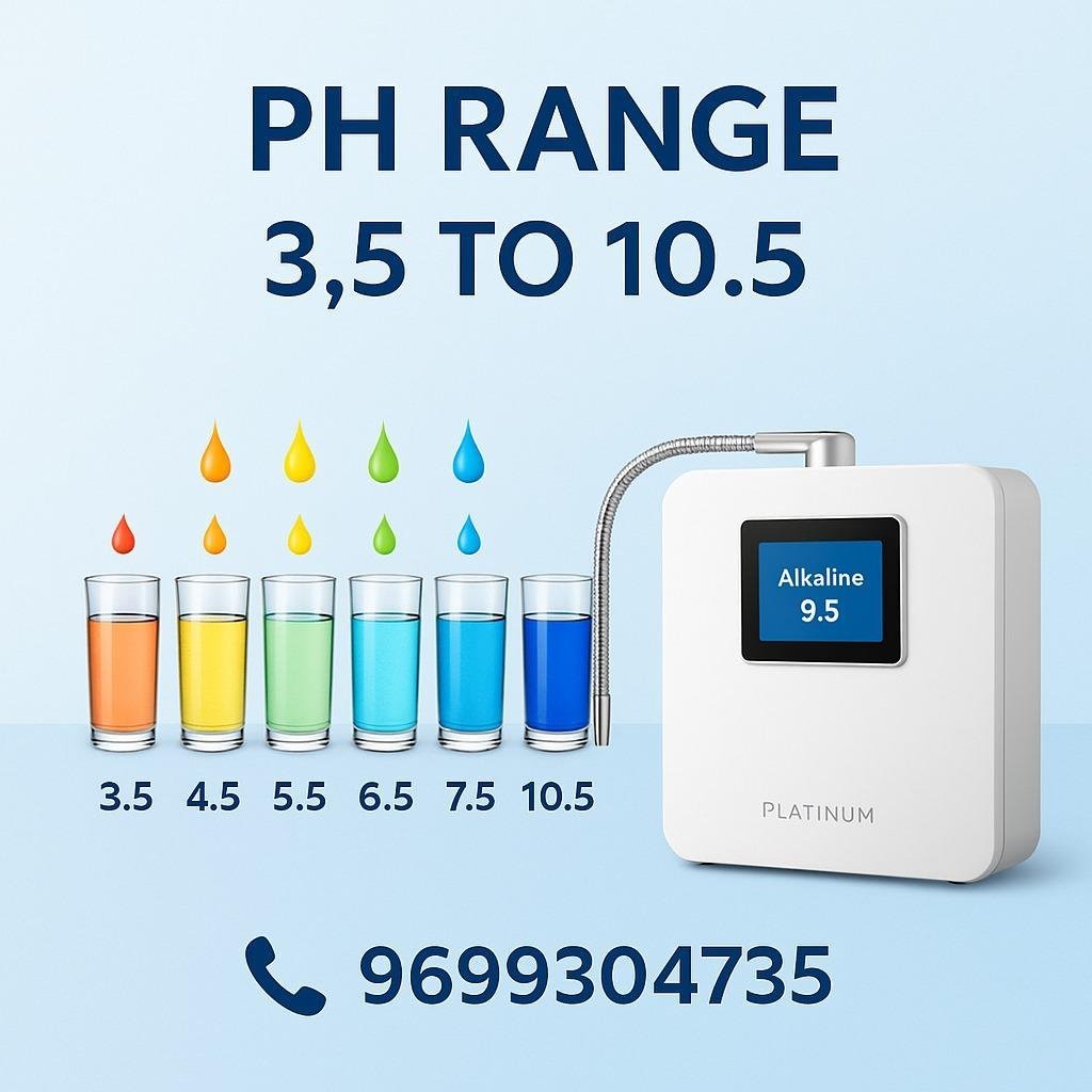 💧 AQUA SWAMI – 7 Plate Platinum Water Ionizer  ✨ Touch Screen Display सह आधुनिक तंत्रज्ञान!  ⚙️ Technical Highlights / तांत्रिक वैशिष्ट्ये:  🔹 Model: AQUA SWAMI – Premium Alkaline Water Ionizer 🔹 Plates: 7 Platinum Coated Titanium Plates 🔹 Display: Smart 