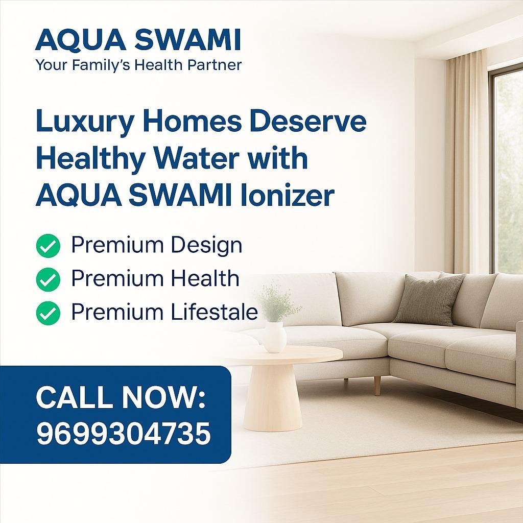 💧 AQUA SWAMI – 7 Plate Platinum Water Ionizer  ✨ Touch Screen Display सह आधुनिक तंत्रज्ञान!  ⚙️ Technical Highlights / तांत्रिक वैशिष्ट्ये:  🔹 Model: AQUA SWAMI – Premium Alkaline Water Ionizer 🔹 Plates: 7 Platinum Coated Titanium Plates 🔹 Display: Smart 