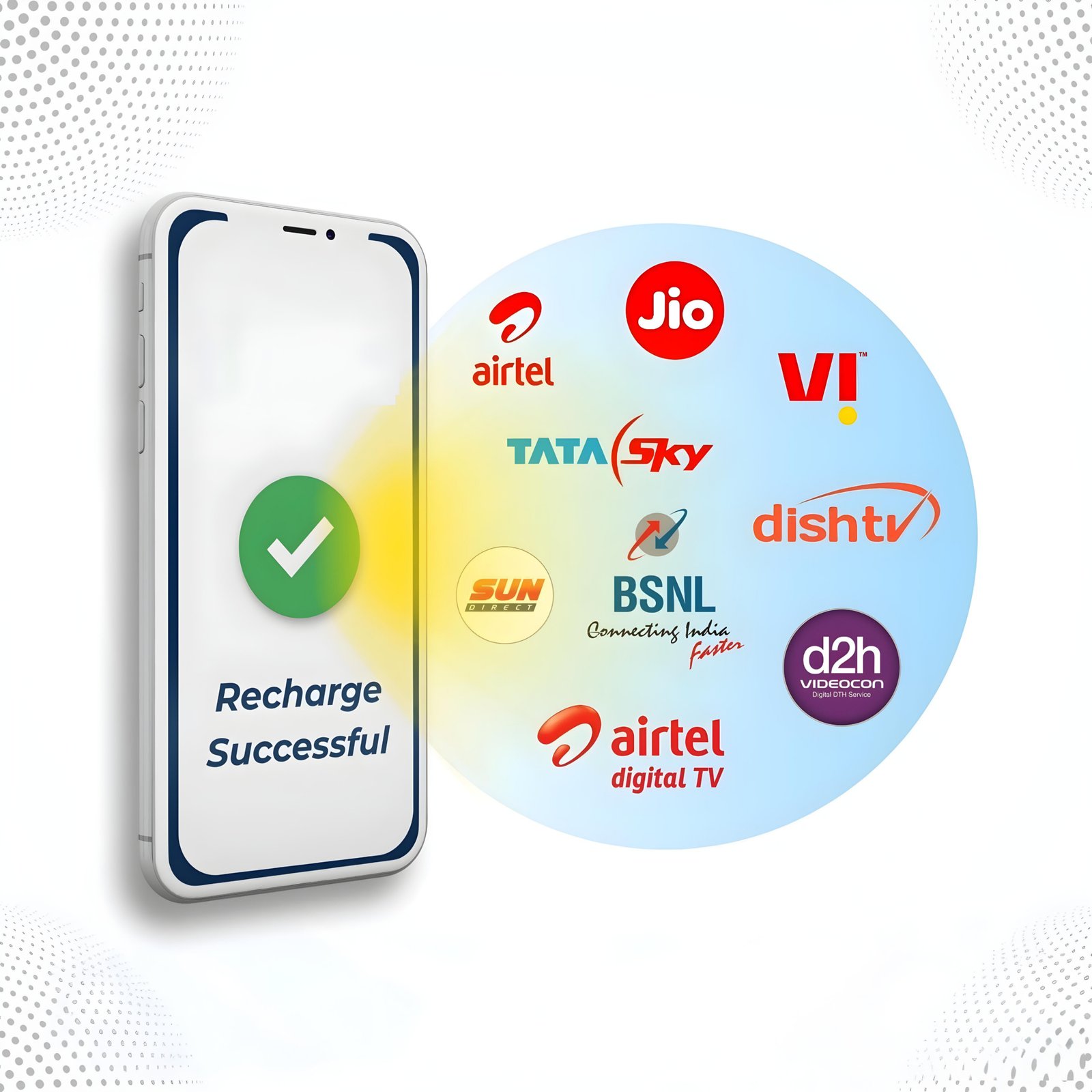 All Mobile and DTH Recharge Available