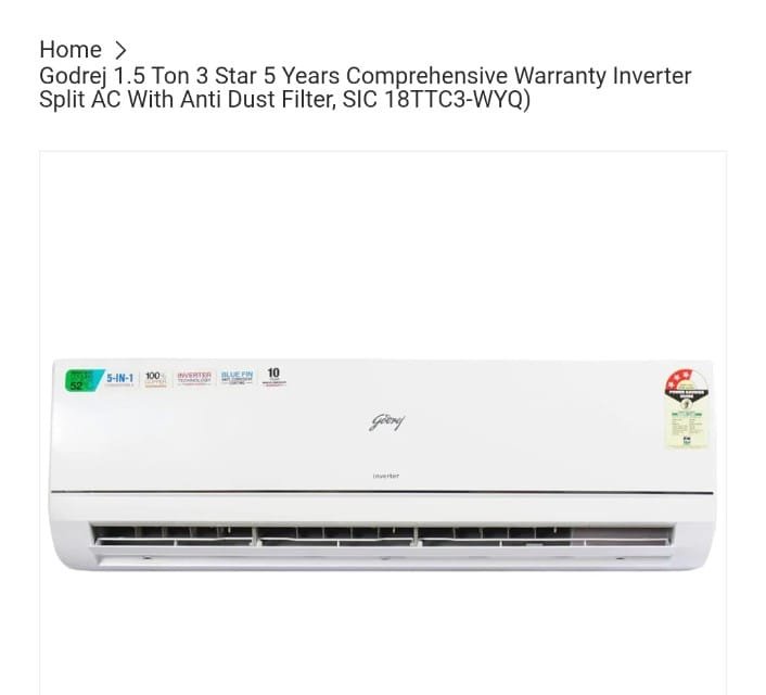 GODREJ SPLIT AC 1.5TN
