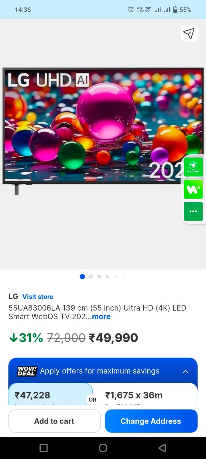 LG .55" 4K SMART LED
