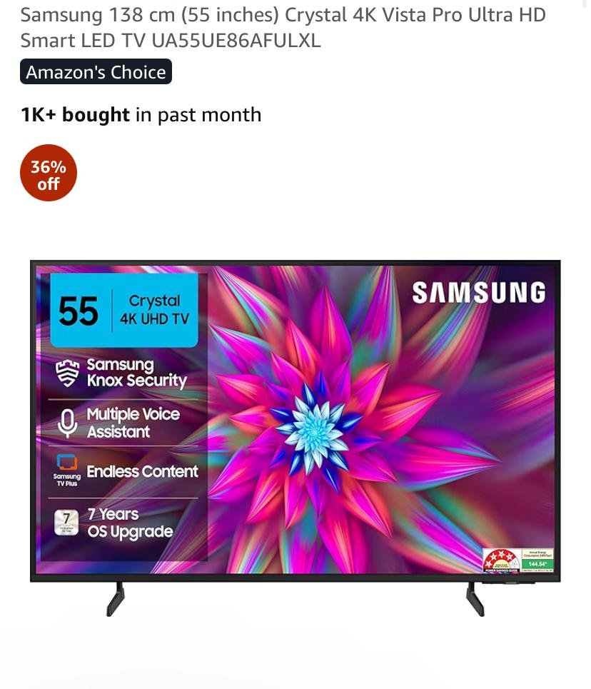SAMSUNG 55INCH TV UA55UE86AFULXL