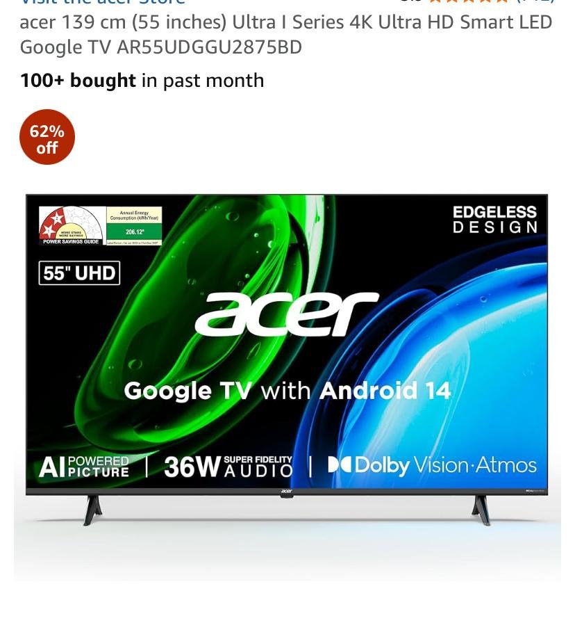 ACER 55 INCH Q.LED AR55UDGGU2875BD