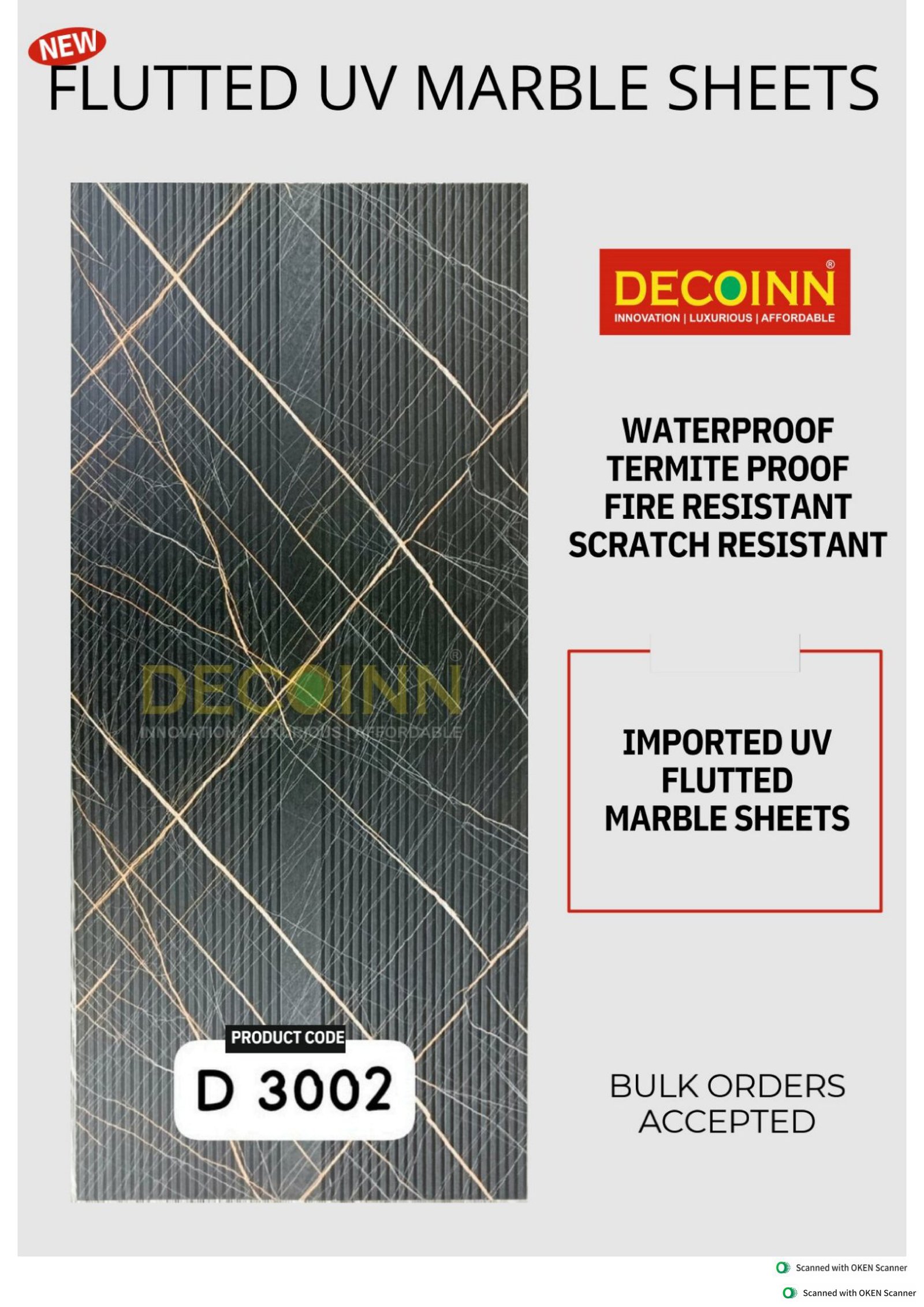 FLUTTED UV MARBLE SHEETS DESIGN