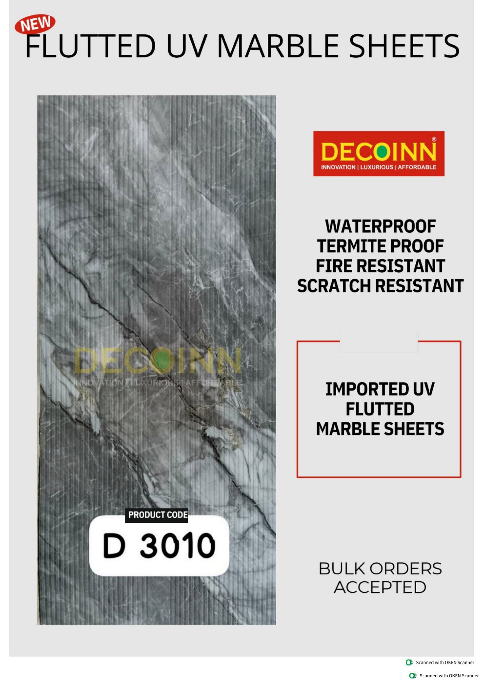 FLUTTED UV MARBLE SHEETS DESIGN
