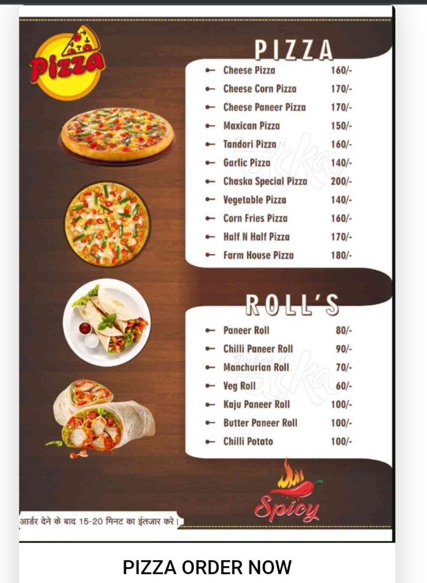 CHASKA MENU SERVICE